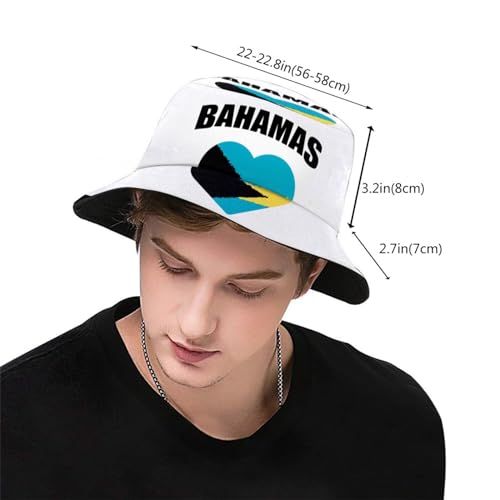 Image of Bahamas Flag Bucket Hats Fashion Sun Cap Packable Flag Fisherman Hat for Women Men Summer Travel Hat