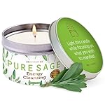 Magnificent 101 Long Lasting Pure White Sage Candle - 6 Oz - 35 Hour Burn Time - Organic, All Natural, Soy Candle to Cleanse Your Home & Calm, Soothe, Use with Sage Smudge Kit - Spiritual