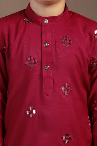 Image of Fashion Dream Boys Cotton Blend Geometric Kurta Payjama Set| Ethnic Set