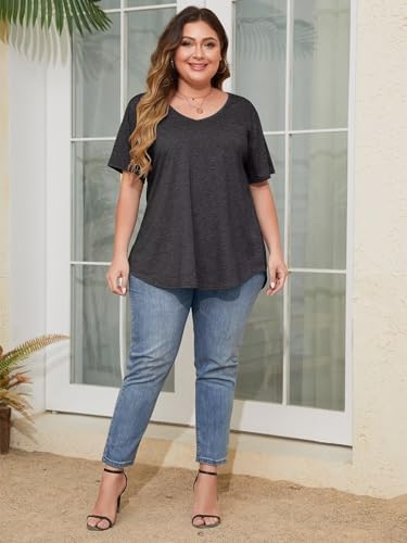 Image of BELAROI Women Plus Size Tops V-Neck Tunics Shirts