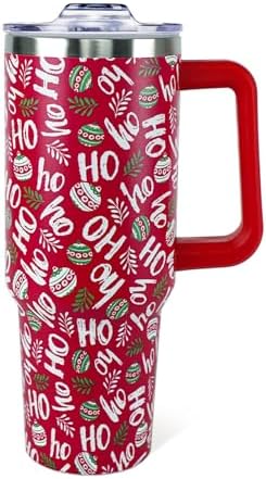 Christmas Tumbler 40oz Red Xmas Tumbler Cup with Lid and Straw St...