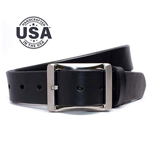 AJ's Gun Belt - USA-Made Black Bridle Leather Belt with Certified Nickel Free Titanium Buckle4