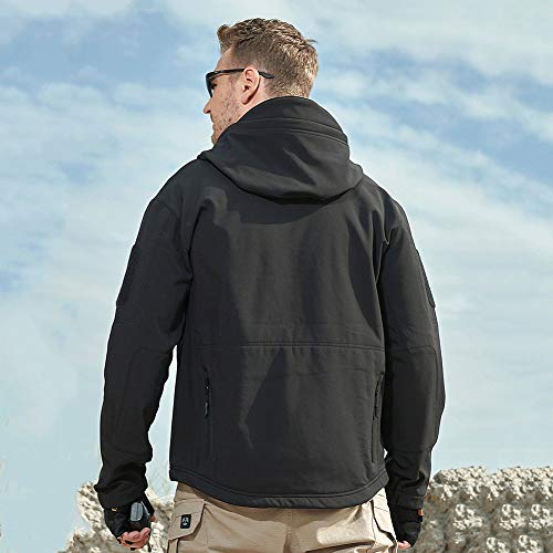 image for CARWORNIC Men's Outdoor Waterproof Soft Shell Hooded Tactical Jacket W