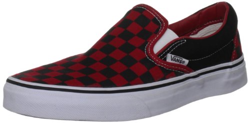 Vans Unisex Adult Checkerboard Slip-On Black/Formula One Red Check VN000EYE36M Mens 7.5, Womens 9