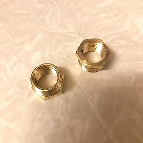 MOMOJIA Brass Adapter, Brass Hex Bushing Reducer Pipe Fitting 1/8 1/4 3/8 1/2 3/4 F to M Threaded Reducing Copper Water Gas Adapter Coupler Connector Yellow 1PC Cover