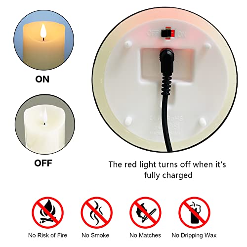 Lezonic 1 LITHIUM_ION BATTERIES REQUIRED Rechargeable Flickering Flameless Candles Battery Operated thumb #5