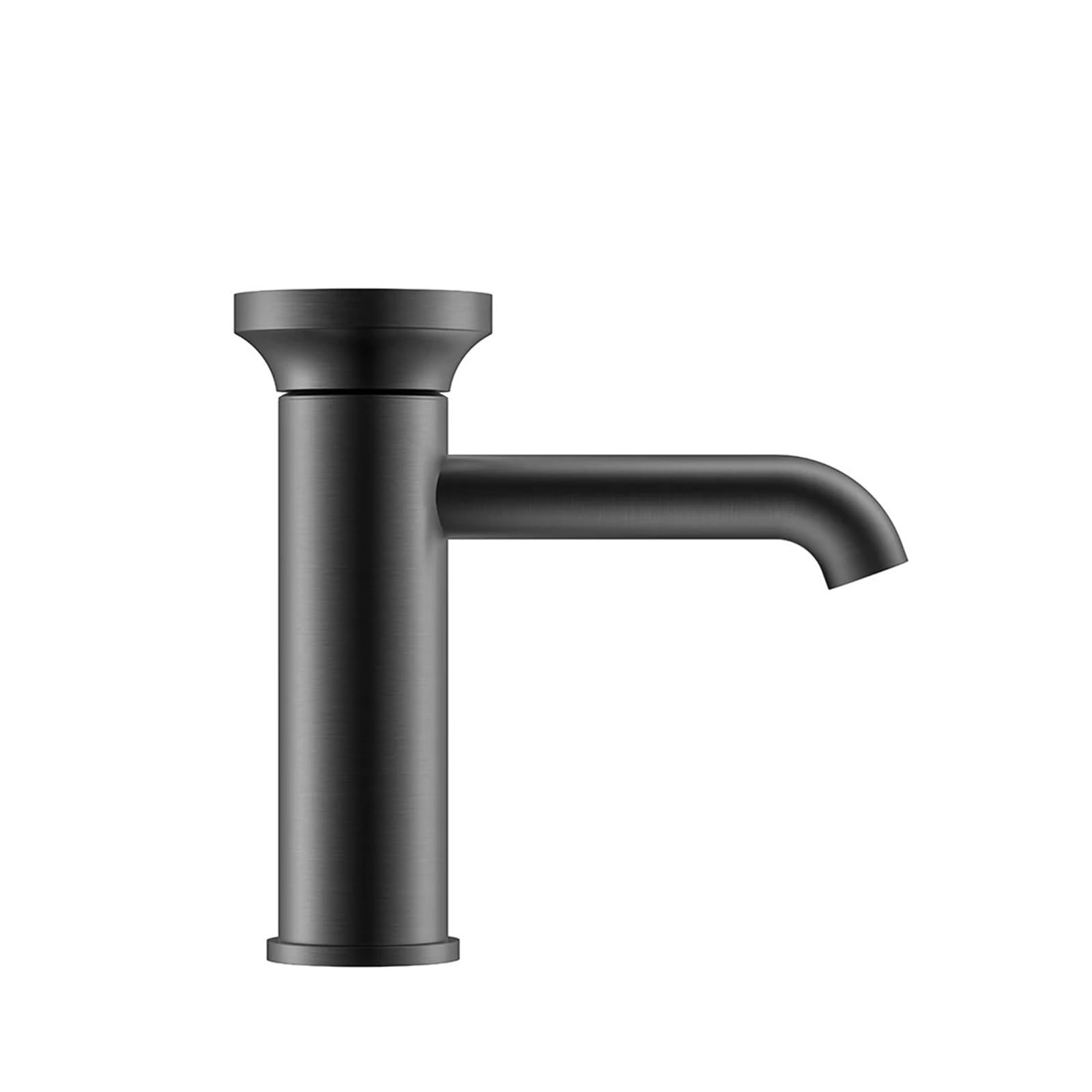 Mitigeur de lavabo gris mat eau chaude et froide en laiton massif avec raccordement G1/2 pour vasque