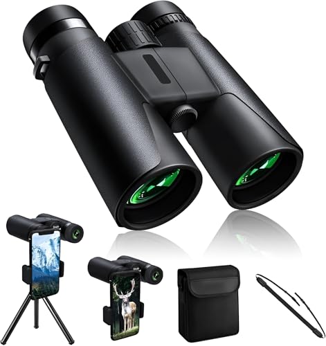 Image of GHIME 10x42 HD Binoculars for Long Distance with Phone Adapter| BAK4 Prism, Easy Focus | Waterproof Wide View Binocular for Bird Watching | Travel, Wildlife, Outdoor, Sports, Safari