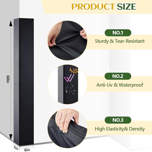 Image of Wonderjune Wall Corner Guards Edge Protector Heavy Duty Foam Corner Protectors for Wall Waterproof 2 Sides Padding for Gyms, Basketball Court, Kindergarten, Playrooms, Garages(5ft,Black)