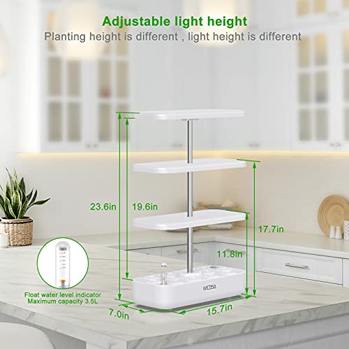 12 Pods Indoor Intelligent Garden Kit,Hydroponics Growing System with Adjustable LED Grow Lights,Smart Kitchen Herb Indoor Planter Germination Kit,Automatic Timer Two Modes Herb Garden Starter Kit