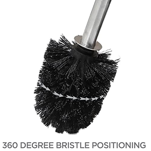 Bath Bliss Bowl Holder With Self Closing Lid, Space Saver, Deep Cleaning, Finger Print Proof Finish, Hygienic Toilet-Brushes, 1 Pack, White #TOP4