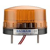 Baomain Industrial Signal Round Yellow Warning Light Strobe Warning lamp LTE-5061 DC 24V 3W, for Factories & Construction