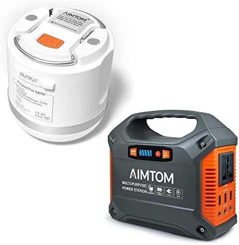 AIMTOM Power Pal MINI Multifunction LED Lantern M7200 + Power Pal X 155Wh Portable Solar Generator SPS-155