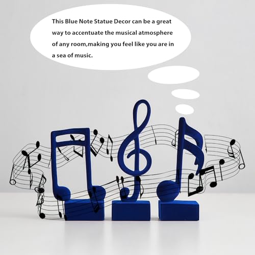 Estatuas Decorativas Notas Musicales Azul 3 Piezas miniatura 4