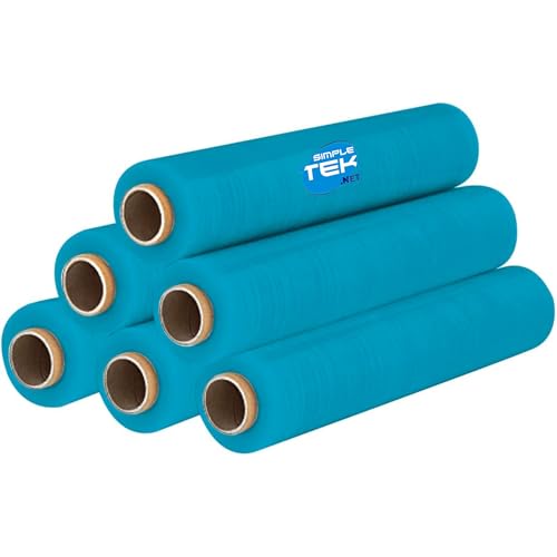 Film extensible bleu clair 50cm rouleau de 2,2kg Simpletek pour emballage et protection de colis