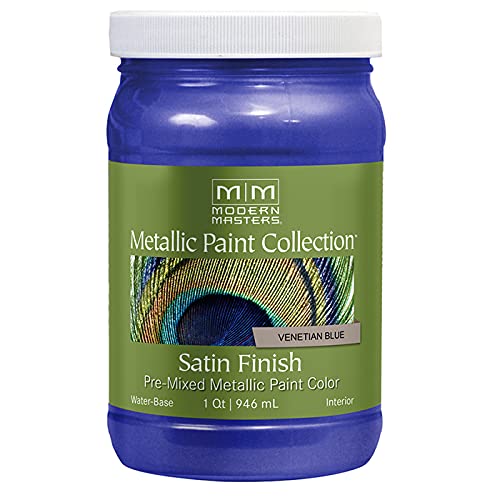 1 qt Modern Masters ME429 Venetian Blue Metallic Paint Collection Water-Based Decorative Metallic Paint Pack of 1 1 qt Modern Masters ME429 Venetian Blue Metallic Paint Collection Water-Based Decorative Metallic Paint Pack of 1