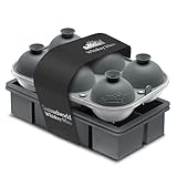 Samuelworld Premium Ice Tray Combo (16 Ice Cubes/6 Ice Ball), Large Ice Sphere Maker & New Upgraded Ice Cube Trays, Food Grade, Spill-Free Integrated Funnels, Whiskey Bourbon Cocktails, Grey