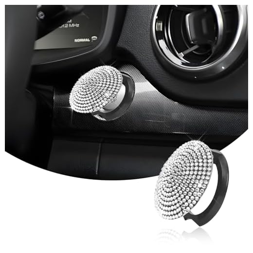 1 Pack Car Engine Start Stop Button Cover, Anti-Scratch Car Button Decoration Ring, Bling Push Start Button Ignition Protective Cover Universal All Car (White)