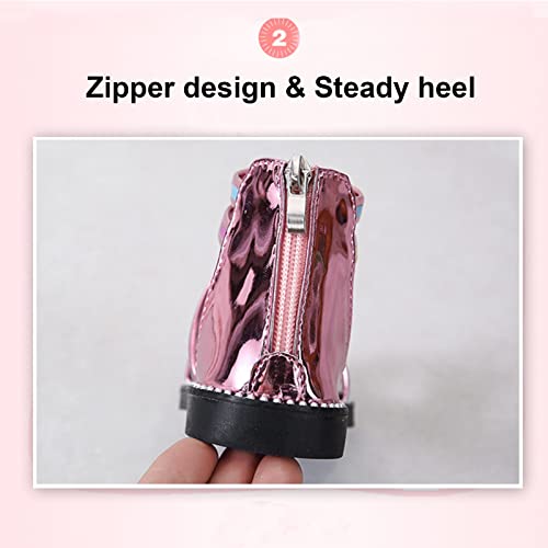 POLG Toddler Girls Sandals Summer Gladiator- Cross-Tied Zipper Flat Sandals with Strappy Ankle Zipper for Little Girl 2-12Y4