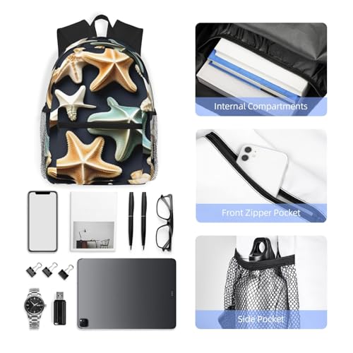 Mochila de viaje cómodo unisex con estampado de conchas de mar 6