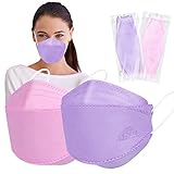 Acewin 10 Stück FFP2 Masken CE Zertifiziert, FFP2 Fischform Rosa Violett Erwachsener, FFP2 Fischmaske Atemschutzmaske, 4 Lagig Staubschutzmaske Mundschutzmaske, CE 2834, Hygienisch einzelverpackt