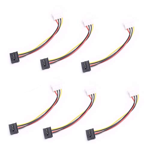 Best Quality 🔥 DEVMO 6X New IDE/Molex 4-Pin Male to Serial ATA SATA 15-Pin Female Power Adapter Cable