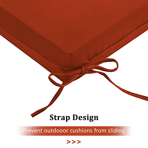 Cozyide Outdoor Chair Cushions, Waterproof Patio Seat Cushions With Adjustable Straps, Square Corner Patio Chair Cushions For Garden, Brick Red, 18.5X16X3 Inch (Pack Of 4) #TOP3