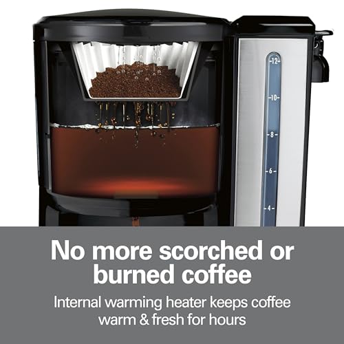Hamilton Beach 47950 One Press Programmable Dispensing Drip Coffee Maker With 12 Cup Internal Brew Pot, Water Reservoir thumb #2