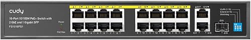 Cudy 16 Port Fast Ethernet PoE 190W 2 Gigabit 1SFP Switch