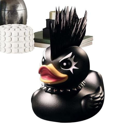 Duckieville Duck Figurine de canard en résine | Statue d'animaux de compagnie sculpture gothique | 3,54 x 3,15 x 2,36 pouces Ornements de table Statues en...