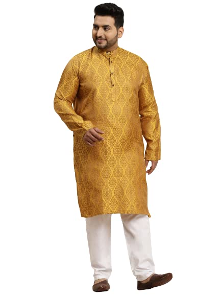 Image of SOJANYA (Since 1958 Men's Jacquard Silk Printed Kurta & Pyjama Set