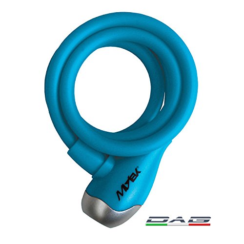 Lucchetto antifurto a spirale azzurro MV-TEK