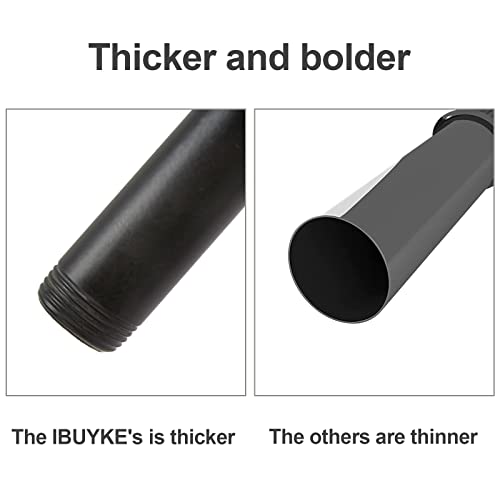 IBUYKE Kleiderstange Wandmontage 4 Stück, 30.5cm Metall Industrial Garderobenstange für die Wand, Multifunktionale Rustikale Kleiderständer Wandmontage für Schlafzimmer Wohnzimmer, Schwarz TYJ004H