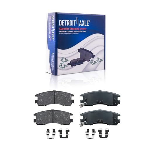Image of Detroit Axle - Brake Kit for 2000-2005 Buick LeSabre, 2000-2002 Park Avenue, 2001-2003 Olds Aurora, Drilled Slotted Brake Rotors Ceramic Brakes Pads Replacement : 11.91 inch Front & 11.06 Rear Rotors