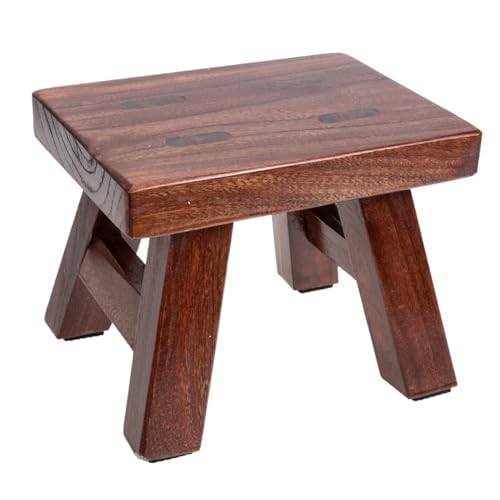 Luxshiny Taburete de Madera para Multifuncional Diseño Elevador, Tamaño Compacto y Acabado en Color Café Adecuado para Uso Doméstico y Oficina