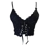 YM YOUMU Women High Collar Vest Zip Up Camisole Girls Harajuku Gothic Sleeveless Tank Top A-Black