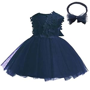 OBEEII Baby meisjes bloem kanten jurk strik tule tutu prinses verkiezing volle maan bruidsmeisje bruiloft verjaardag…