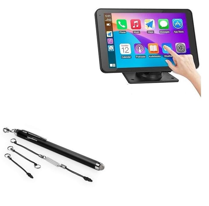 BoxWave Stylus Pen Compatible with eleacc BXS01 Carplay Screen for Car (7 in) - EverTouch Capacitive Stylus, Fiber Tip Capacitive Stylus Pen - Jet Black