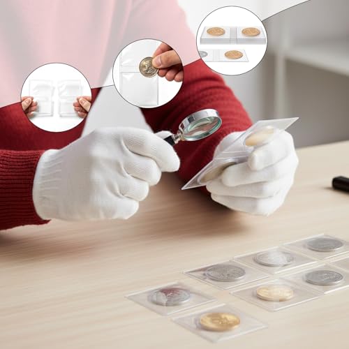 200 piezas fundas dobles para monedas 2.5 x 2.5 pulgadas miniatura 3