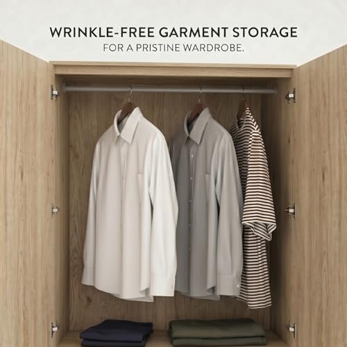 Image of FFO 2 Matrix Door Wardrobe with 2 Drawers | Multi-Purpose Wardrobe Organizer with Shelves | Engineered Wood Cupboard for Living Room, Bedroom & Office | Modern Sideboard Storage Unit Milok DIY.