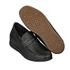 CALTO Men's Invisible Height Increasing Elevator Shoes - Black Premium Leather Slip-on Lightweight Casual Loafers - 2.4 Inches Taller - S1090 - Size 6 D(M) US
