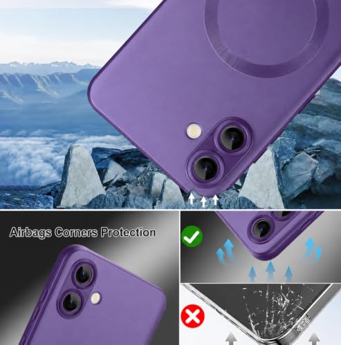 Image of DIZORO Samsung A07 5g Case, Compatible with Mag Safe Back Cover, Matte Luxury Metallic Luster Flexible TPU Wireless Charging Shockproof Case with Camera Protector