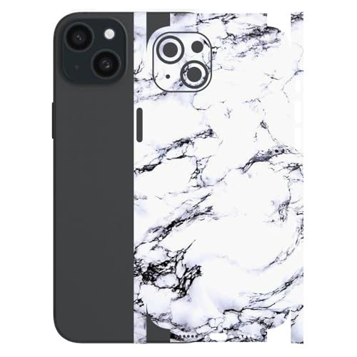 Image of AtOdds - Full Body Back Screen Guard Protector Film - Lamination Wrap Skin Sticker for iPhone 15 Plus | Scratchproof Matte Finish (Design - Marble)