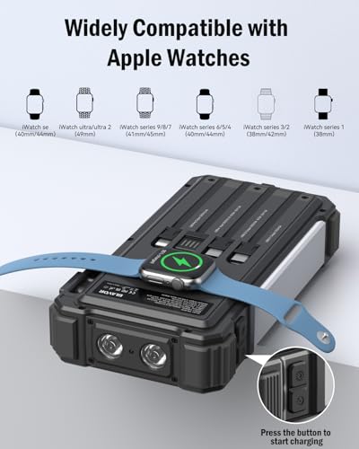 image for BLAVOR Solar Charger Power Bank 20000mAh Built in 4 Cables, 20W Fast C