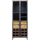Industrial Look mit Holz und schwarzem Metall macht den Schrank zum lässigen Möbelstück