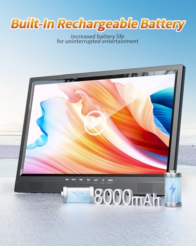 Image of NORTHING 19.5 inch HD Portable TV with Antenna, 8000mAh Built-in Powered Operated TV for Indoor Outdoor, Rechargeable Small T V with HDMI /USB /AV Input, for Camping, Kitchen, RV, Patio, Home, Truck