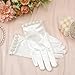 LXUEJIE 1 Pair White Gloves Women, Short Satin Gloves for Women, Silk Opera Wedding Bridal Glove Tea Party Banquet Costume for Women's Wedding & Tea Party Pearl Banquet Dress for 1920s Fashion