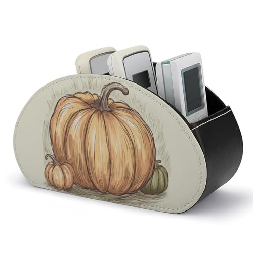 Organiseur de télécommande fini cuir PU de la collection Pumpkin Sketch
