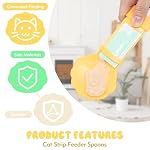 3PCS Cat Treat Spoon, Lickable Cat Treat Spoon Squeeze, Multi-Function Cats Treats Feeder for Pet Liquid Snack and Wet Food(Beige&Green&Orange) - Image 5