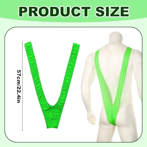exatta Borat Mankini Herren, V Form Badeanzug, V Sling String, Borat Tanga, Herren Hochgeschnittener Slip, Lustiger Badeanzug für Party Festival Swimming Pool (Grün)